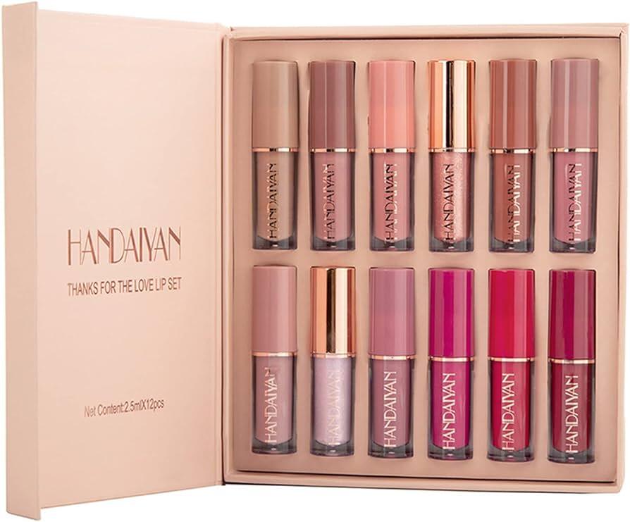 Set de 12 Labiales Líquidos Mate Aterciopelados – Sofisticación en Cada Tono