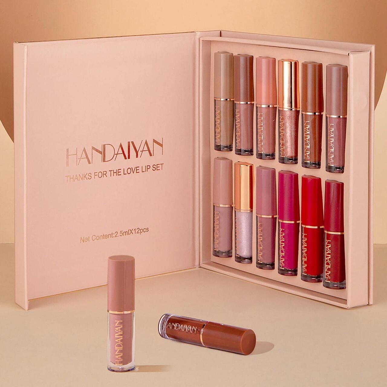 Set de 12 Labiales Líquidos Mate Aterciopelados – Sofisticación en Cada Tono